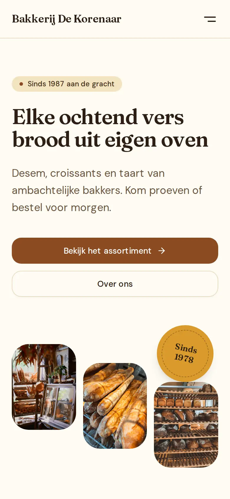 Voorbeeldontwerp: website van een bakkerij